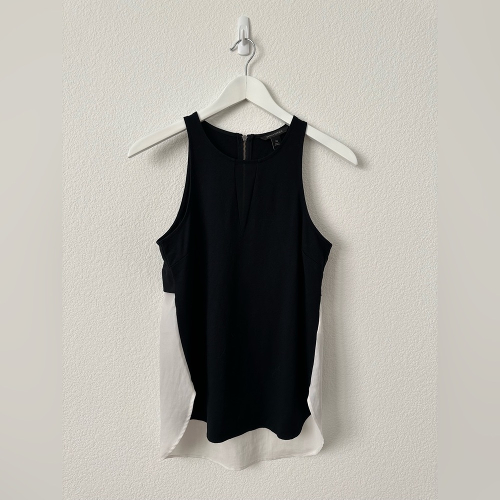 Banana Republic Black White Sleeveless Blouse